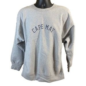 Vintage MV Sport Pro Weave Cape May Gray Pullover Sweatshirt Size M